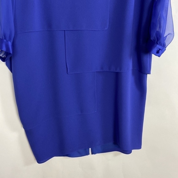 Vintage Ursula of Switzerland Layered Long Sleeve Satin Trim Evening Dress - Picture 10 of 16